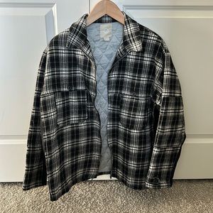Plaid Black and White Men's Lightweight Jacket
